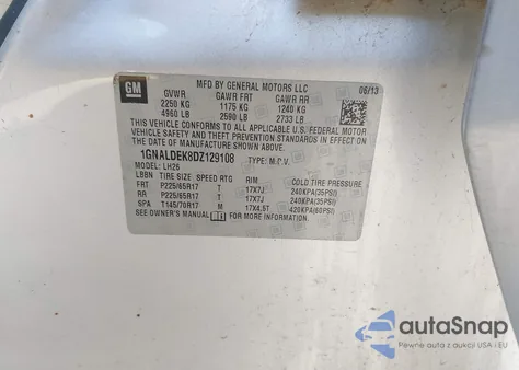 2013 Chevrolet Equinox 1Lt from USA, damaged, VIN 1GNALDEK8DZ129108